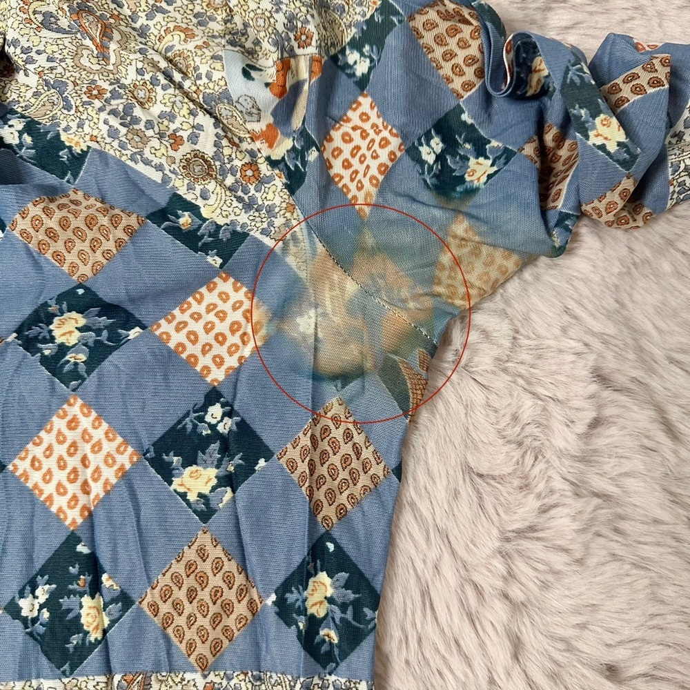 Vintage Patterned Eclectic Get Together/Family Dinner Button Up Collared Blouse - Picture 5 of 10